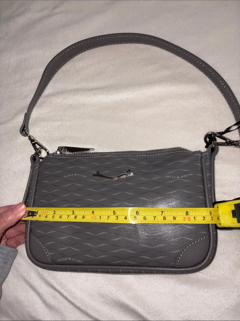 NWT VOILE BLANCHE Cocktail Monogram Small Purse in Cool Grey - Picture 10 of 13